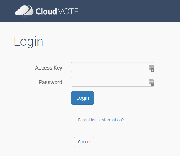CloudVOTE Login Page